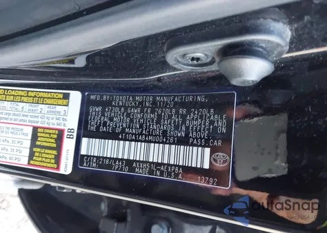 2021 Toyota Avalon Limited Hybrid from USA, damaged, VIN 4T1DA1AB4MU004261